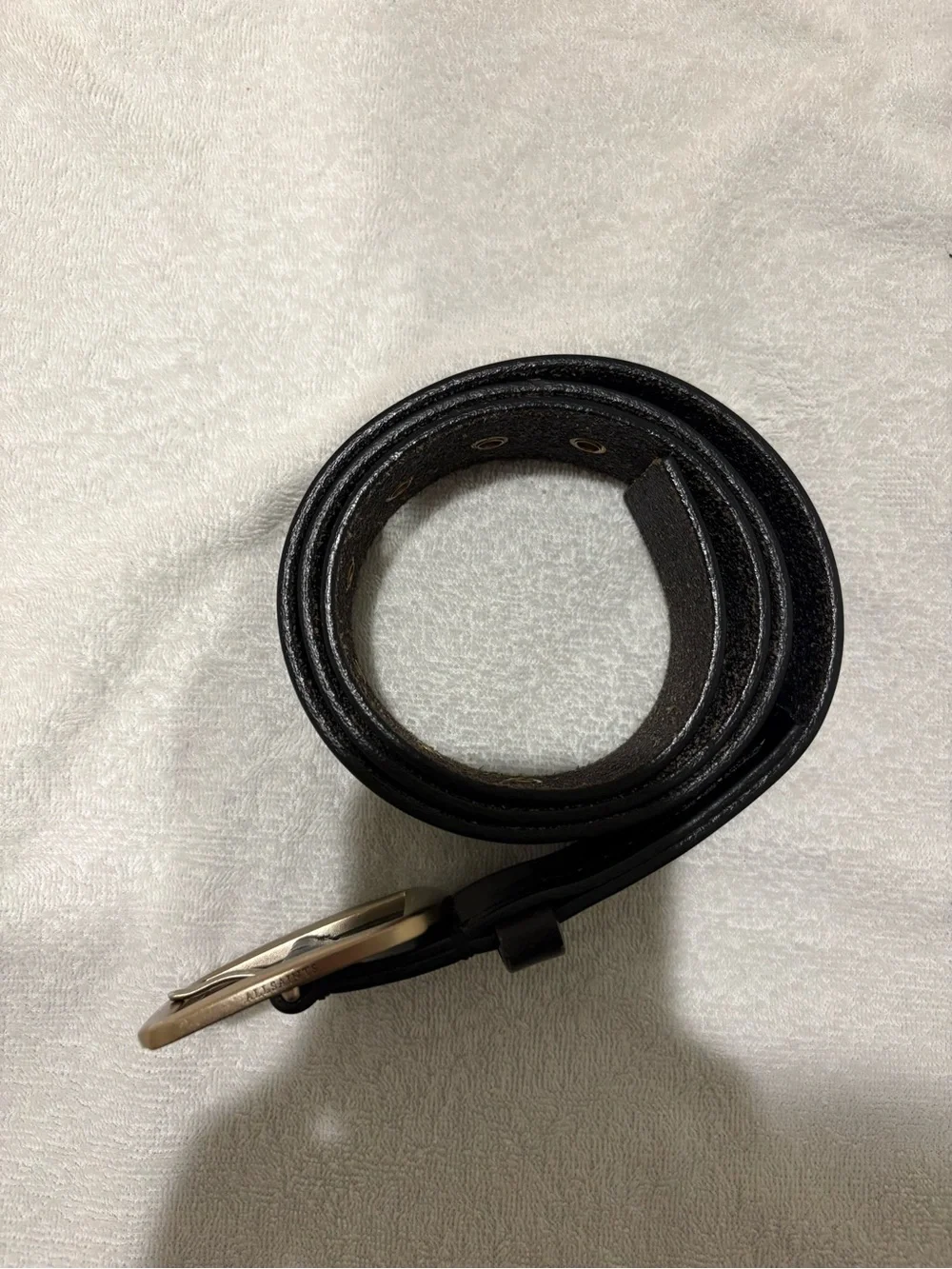All Saints Black Belt with Gold Buckle